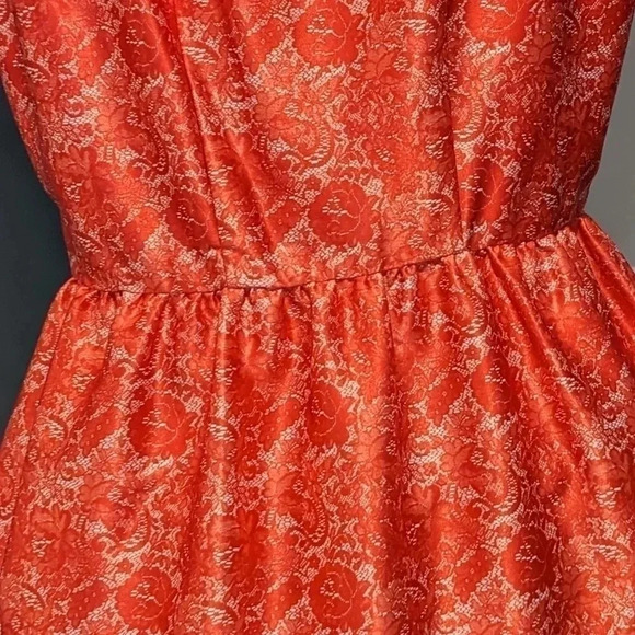 The Limited Coral Lace Print Fit and Flare Dress size 8 - Picture 3 of 6